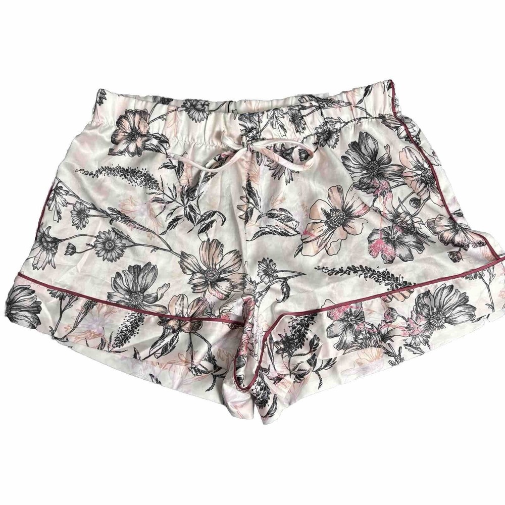 VICTORIAS SECRET Floral Pink Multi Sleep Pajama PJ Satiny Lounge Shorts Small